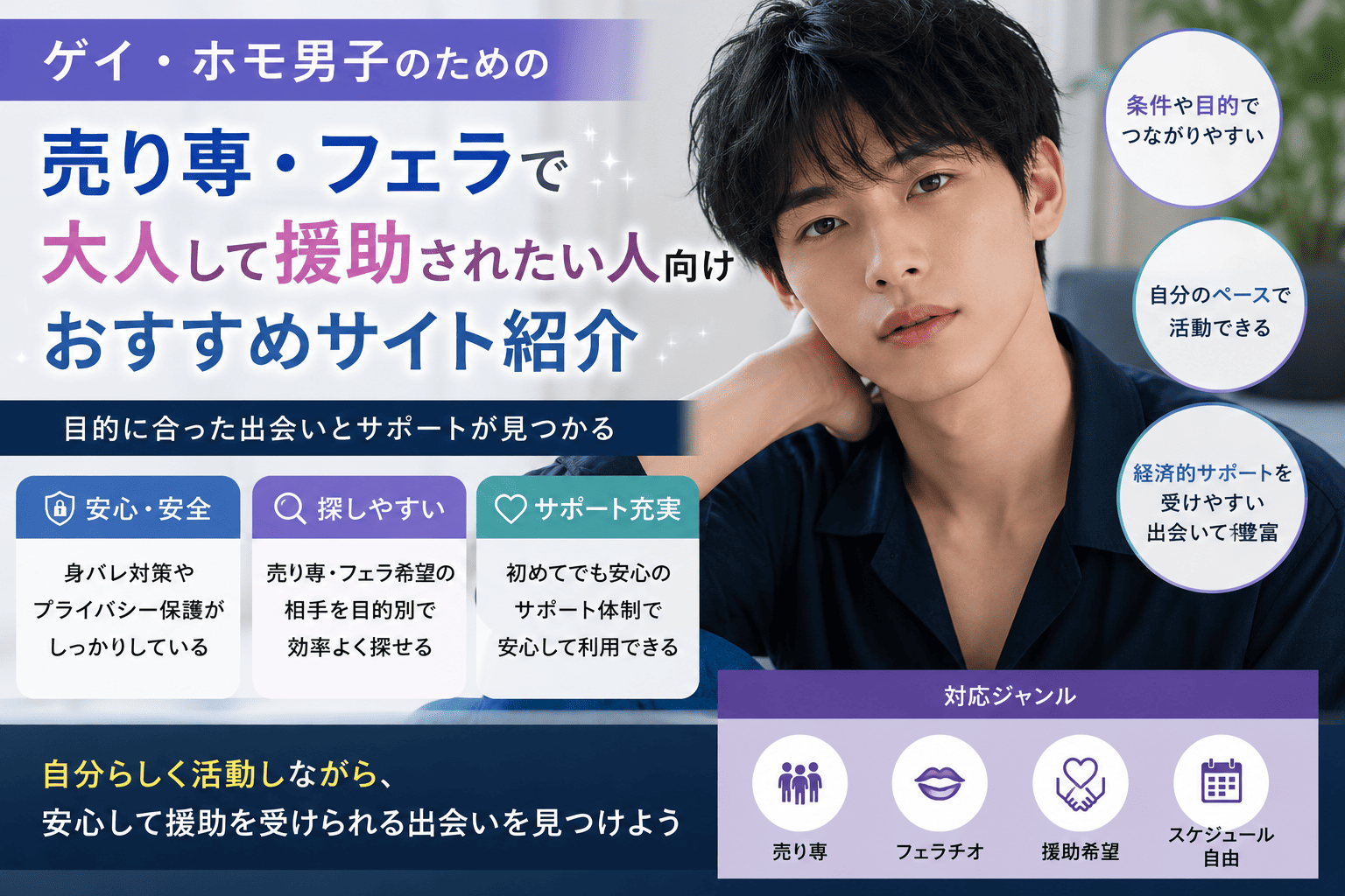 ゲイやホモ男子が売り専やフェラで大人することで援助されたいときに使えるサイト紹介